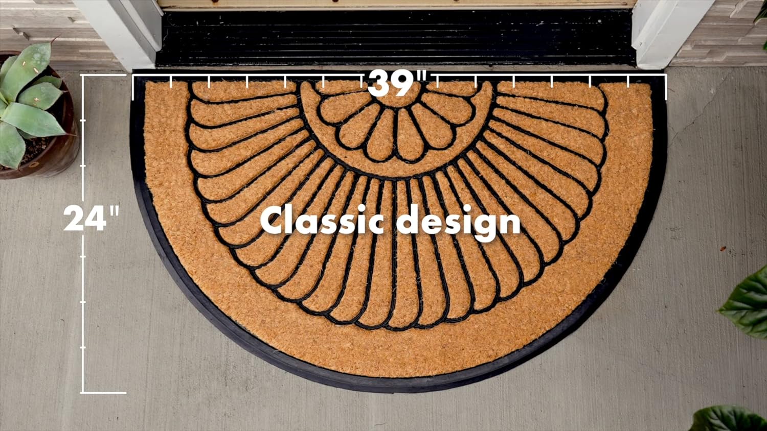 Notrax | C04S2439CR | Notrax, Crescent, Rubber-Backed Natural Coir Doormat, Entry Mat for Indoor or Outdoor Use, 24"x39", C04 (C04S2439CR) - Image 4