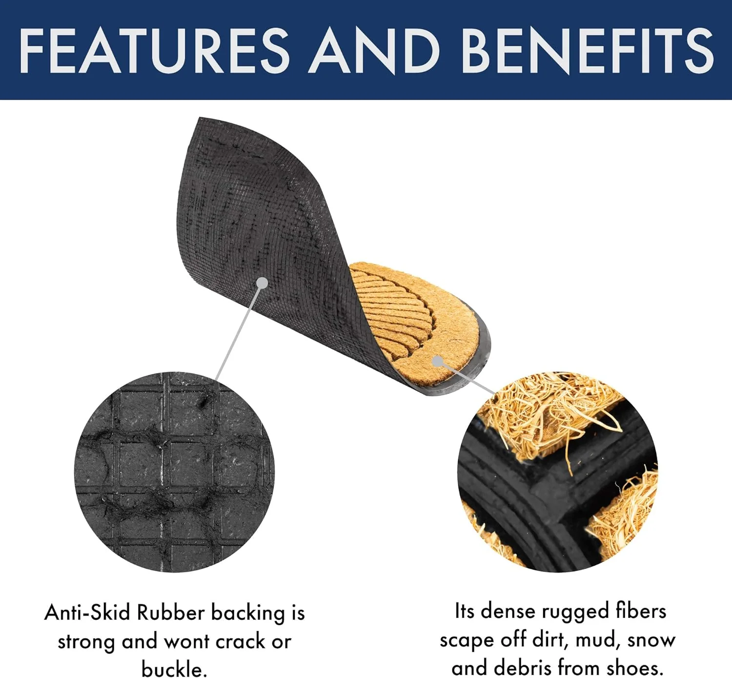 Notrax | C04S2439CR | Notrax, Crescent, Rubber-Backed Natural Coir Doormat, Entry Mat for Indoor or Outdoor Use, 24"x39", C04 (C04S2439CR) - Image 5