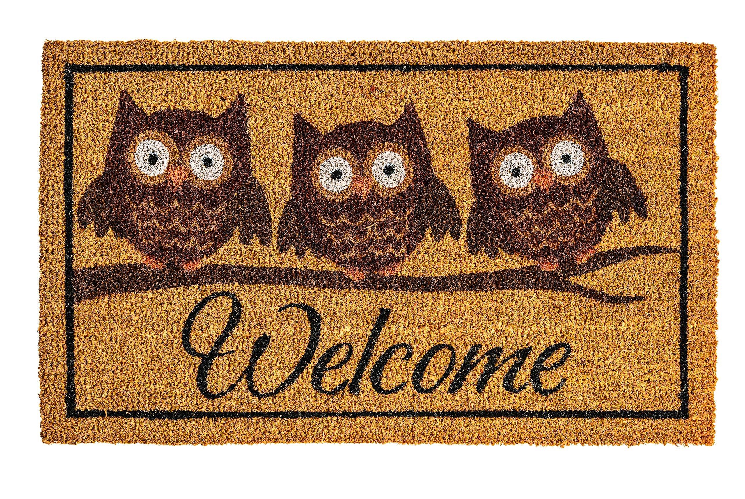 NoTrax, Owl, Vinyl-Backed Natural Coir Doormat, 18" x 30" - C12S1830OW