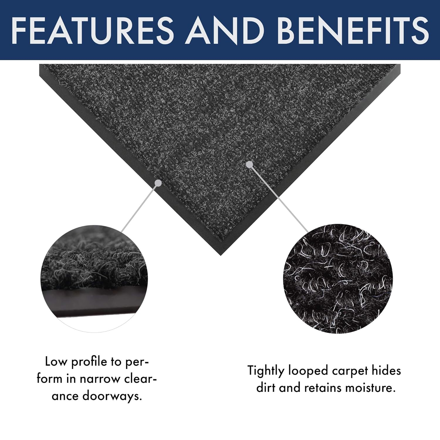 Notrax Polynib Entrance Matting 3 Ft x 5 Ft Charcoal, 136 - Image 6