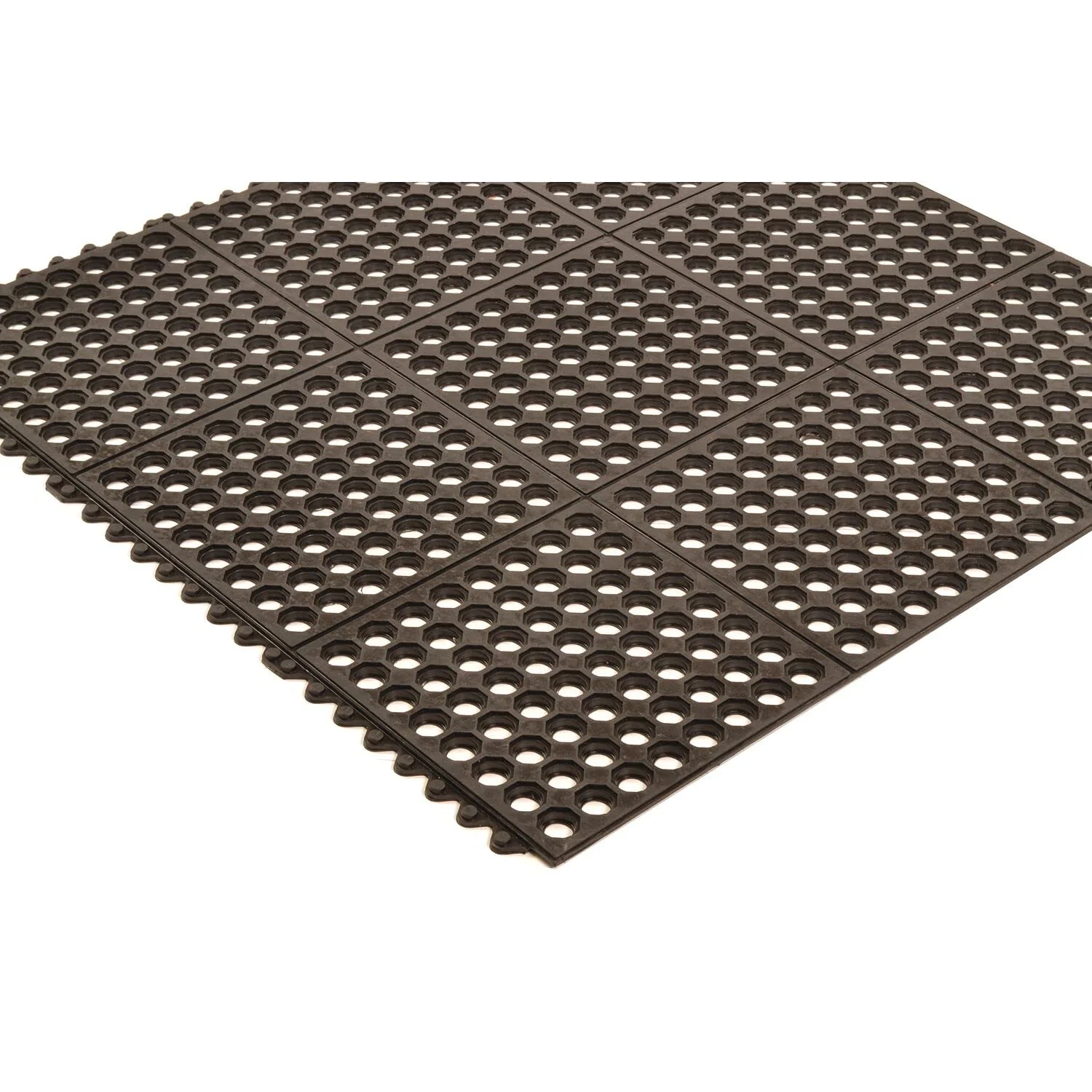 Notrax T32 UltraMat� Lightweight Modular Anti-Fatigue Drainage Mat, 3' X 3' Black - Image 4