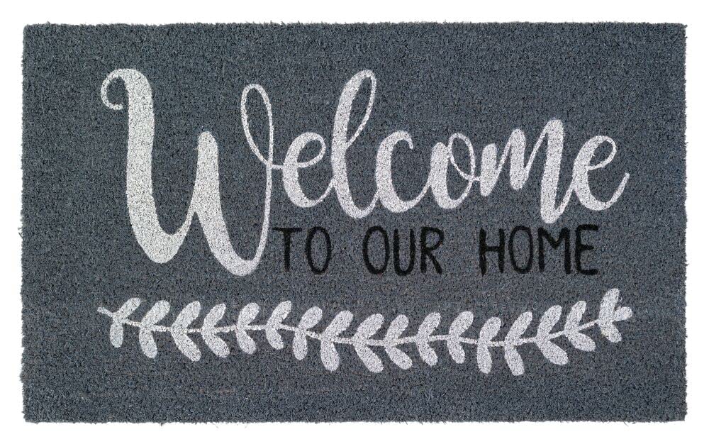 Notrax | C12S1830OH | NoTrax, Welcome to Our Home, Vinyl-Backed Natural Coir Doormat, Entry Mat for Indoor or Outdoor Use, 18"x30", C12 (C12S1830OH)