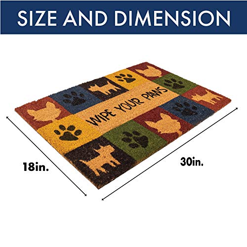 NoTrax, Wipe Your Paws, Vinyl-Backed Natural Coir Doormat, Entry Mat for Indoor or Outdoor Use, 18"x30", C12 (C12S1830WP) - Image 2