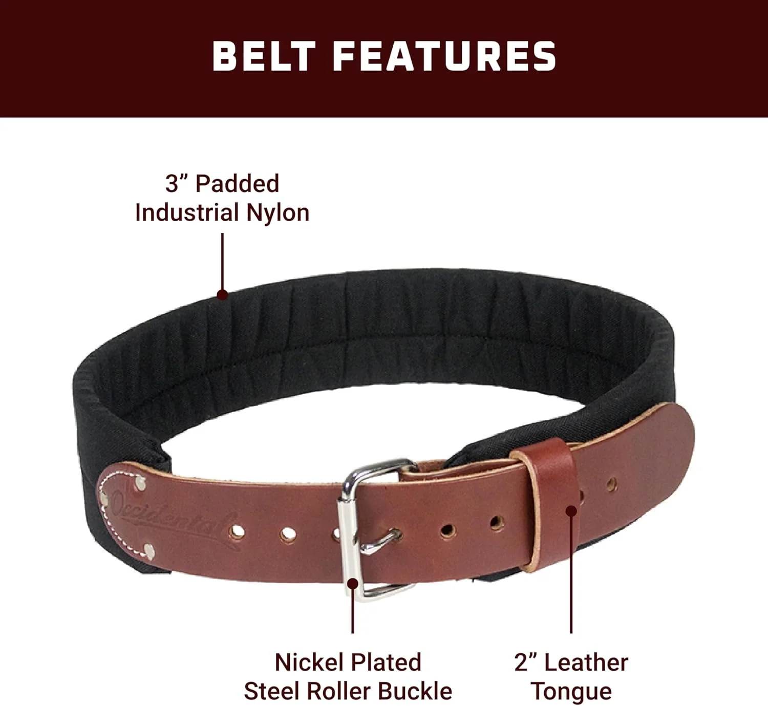 Occidental Leather (8003-XL) 3-Inch Thick Leather & Nylon Tool Belt - X-Large - Image 3