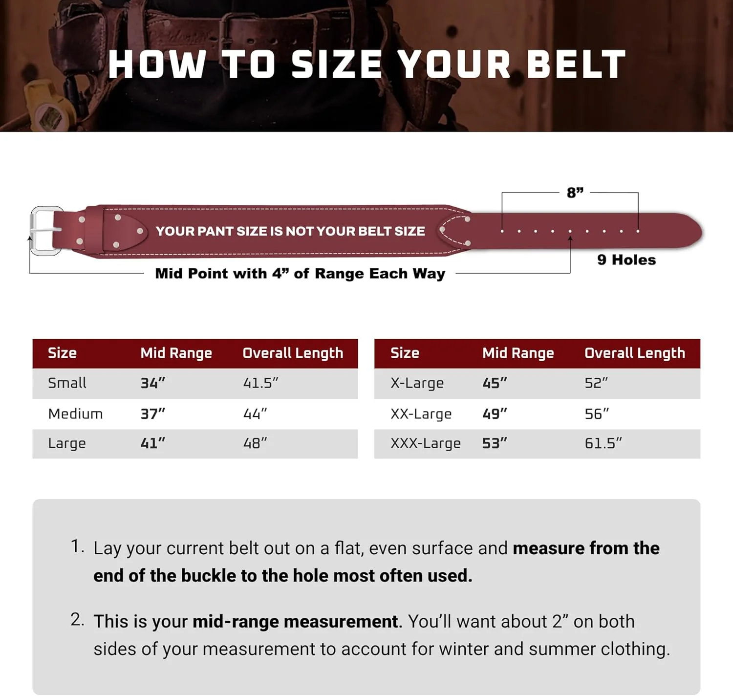 Occidental Leather (8003-XL) 3-Inch Thick Leather & Nylon Tool Belt - X-Large - Image 5