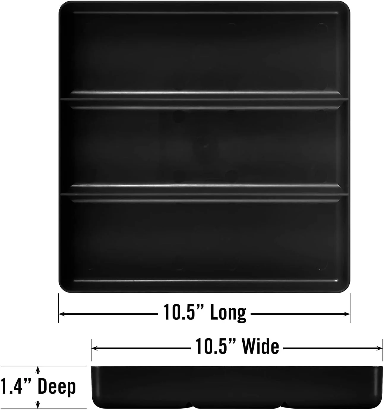 Organizer Tray: Lightweight, Stackable Home, Office & Workshop Tray in Black with 3 Compartments - Ideal for Mechanics, Electricians, Plumbers, Crafting, Hobbies - Impact Resistant, Fits in Drawers - Image 5