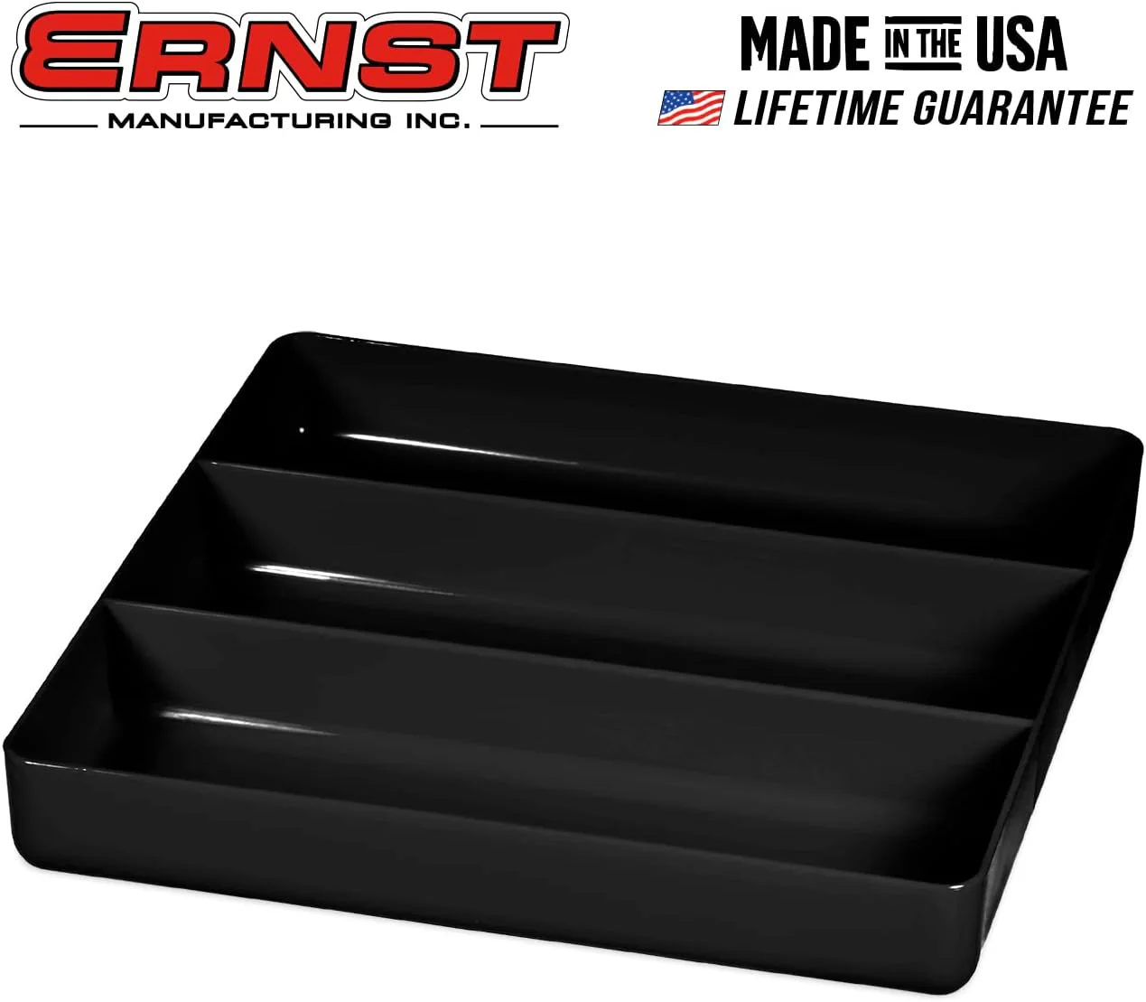 Organizer Tray: Lightweight, Stackable Home, Office & Workshop Tray in Black with 3 Compartments - Ideal for Mechanics, Electricians, Plumbers, Crafting, Hobbies - Impact Resistant, Fits in Drawers - Image 6