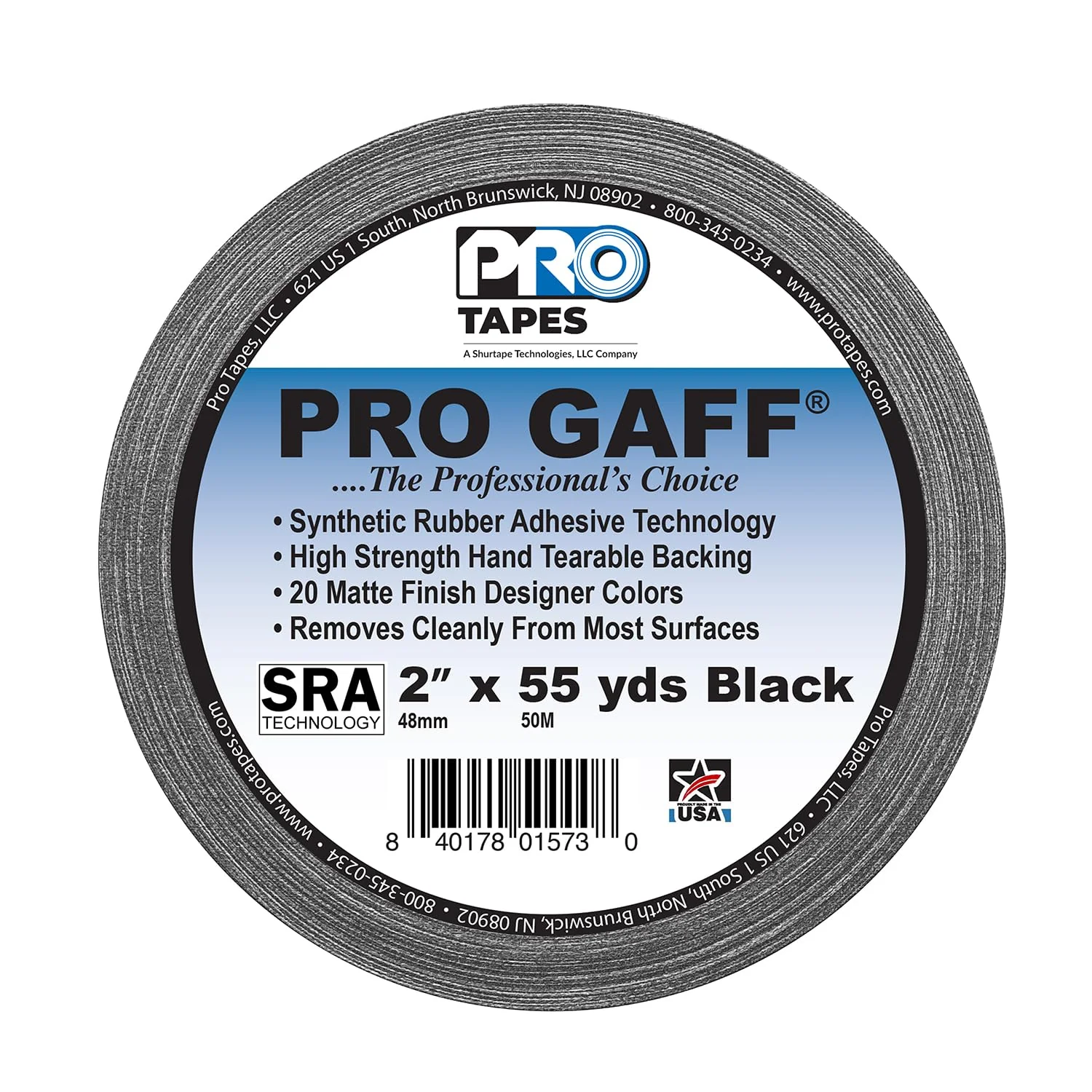 ProTapes 106061 Pro Gaffer Gaffers Tape, 2 in x 55 yd, Black (Pack of 1) - Image 2