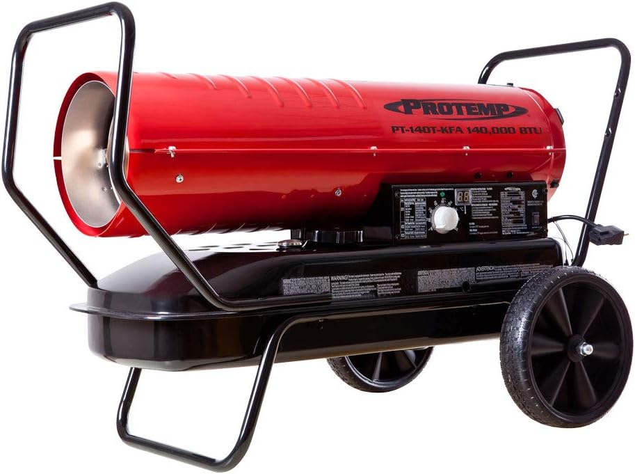 ProTemp PT-140T-KFA 140,000 BTU Kerosene/Diesel Forced Air Torpedo Heater, For Warehouses, Construction, and Workshops - Image 2