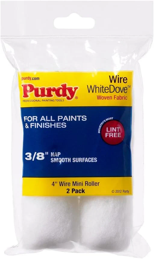 Purdy 140606042 - 4" Wire Mini Roller Replacements (2-Pack) 3/8" Nap Dove One Size - Image 2