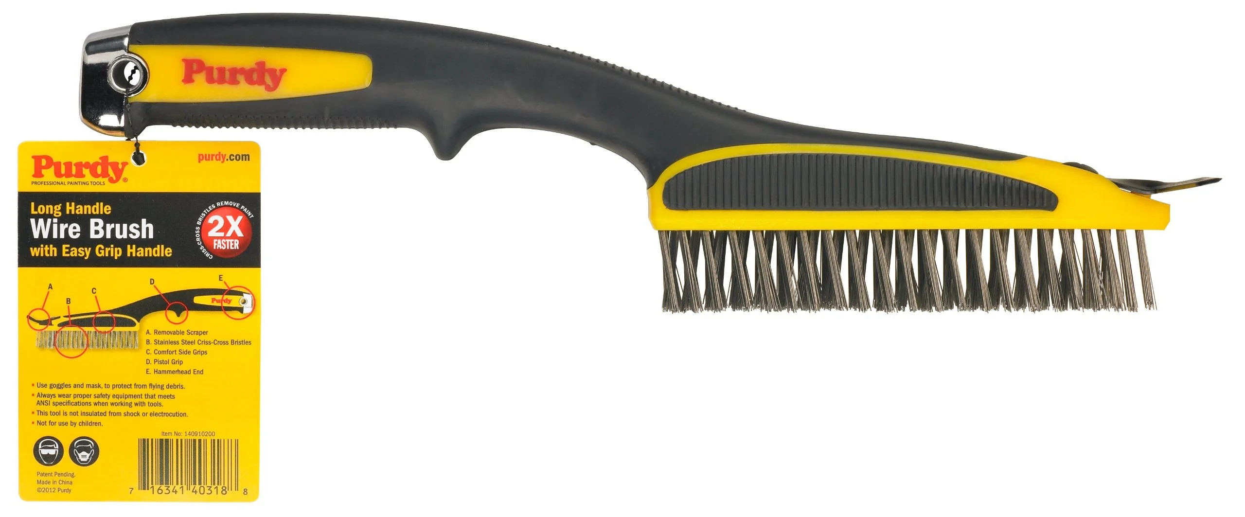 Purdy 140910200 Wire Brush, 2" x 2" Stainless Steel Brush