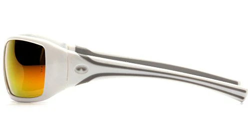 Pyramex Goliath Safety Eyewear White Frame, Indoor/Outdoor Mirror Lens - Image 3