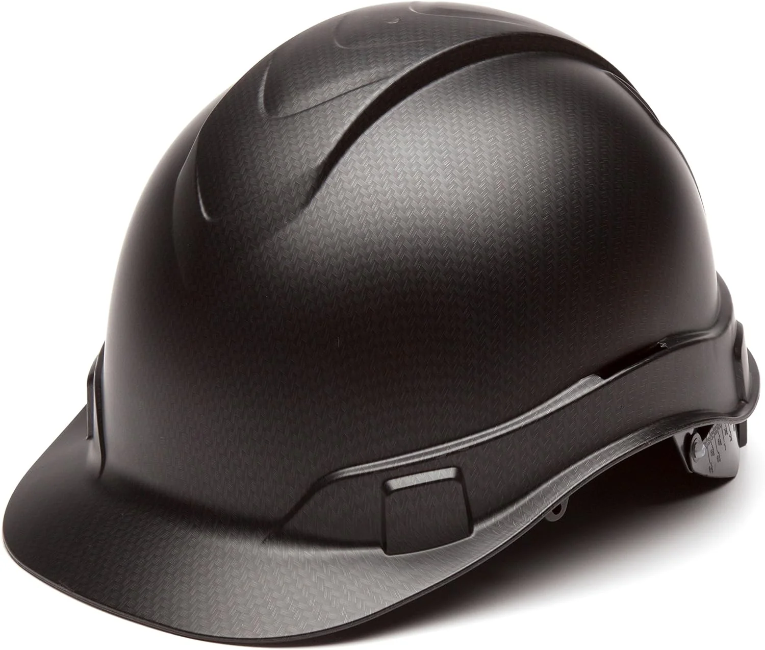 Pyramex Ridgeline Cap Style 4 Point Ratchet Hard Hat, Matte Black Graphite Pattern - Image 2
