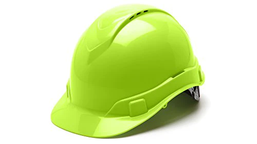 Pyramex Ridgeline Cap Style Hard Hat with 4-Point Vented Ratchet, Hi-Vis Green by Pyramex Safety