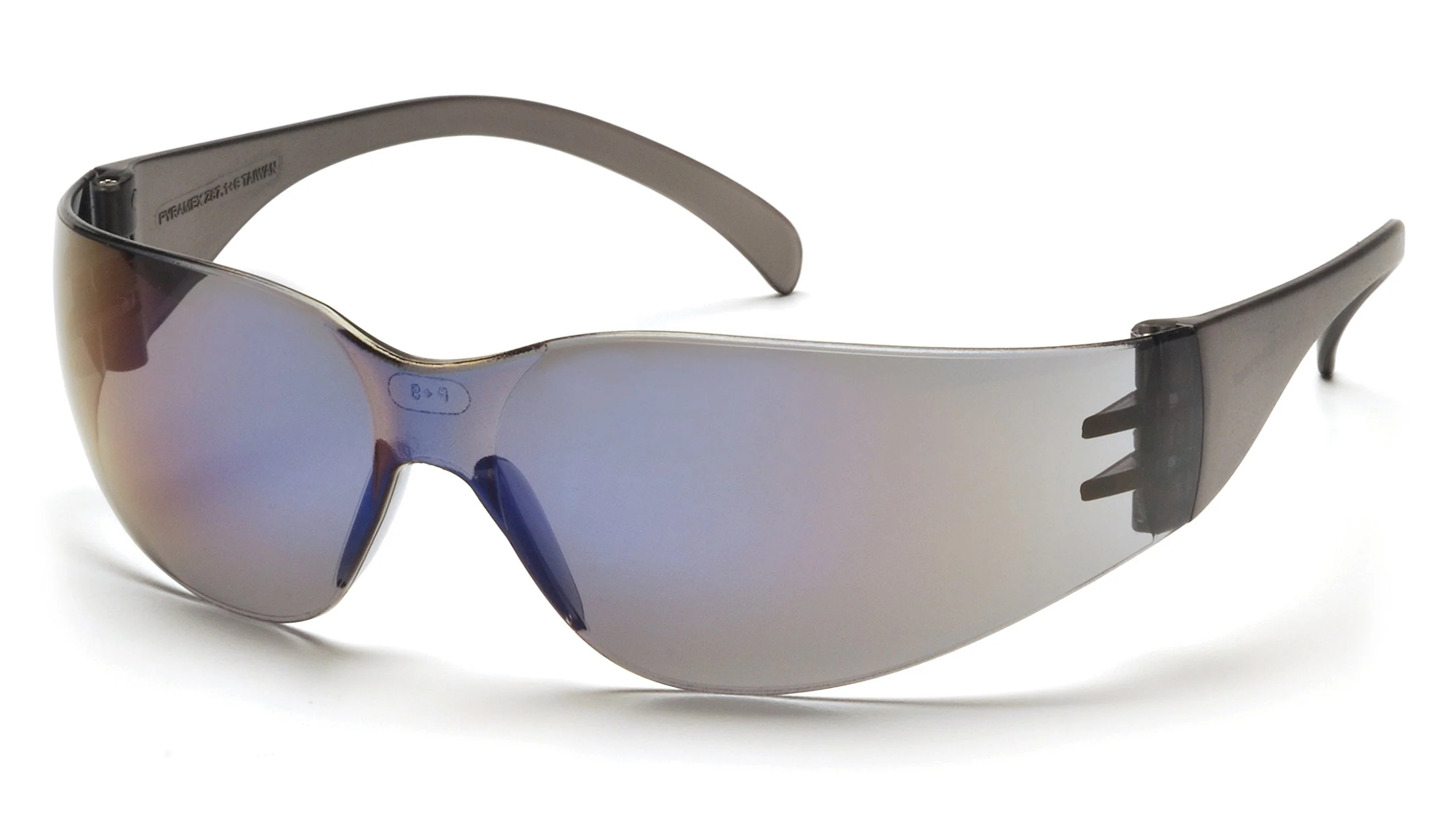 Pyramex S4175S Intruder Safety Eyewear Clear Frame Full Foam Padding Clear Anti-Fog Lens Standard Blue Mirror Lens/Blue Mirror Frame