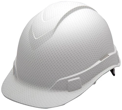 Pyramex Ridgeline Cap Style Hard Hat, 4-Point Ratchet Suspension, Matte White Graphite Pattern