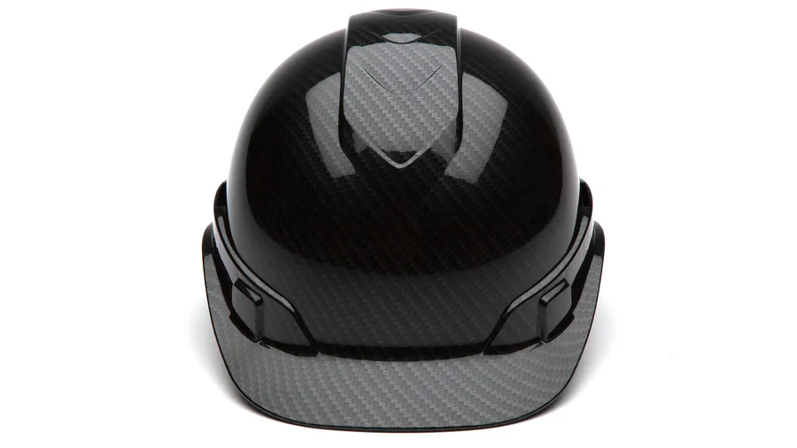 Pyramex Ridgeline Cap Style Hard Hat, 4-Point Ratchet Suspension, Shiny Black Graphite Pattern - Image 2