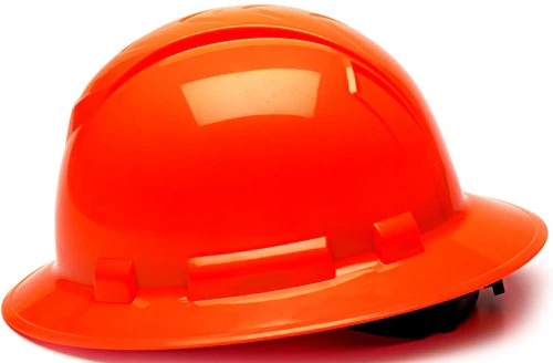 Pyramex Ridgeline Full Brim Hard Hat Hi-Vis Orange - Image 3