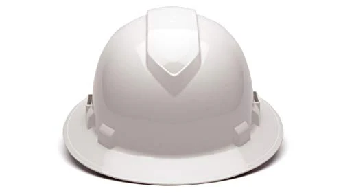 PYRAMEX Ridgeline Full Brim Hard Hat, Vented, 4-Point Ratchet Suspension, White - Image 2