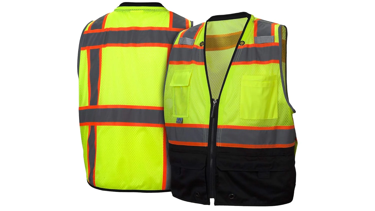 Pyramex (RVZ4410BX2) RVZ44 Series Vest Hi-Vis Lime - Black Bottom - Size 2X Large - Image 4