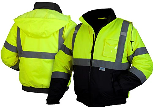 Pyramex Bomber Jacket with Quilted Lining (Hi-Vis Green) - Image 3