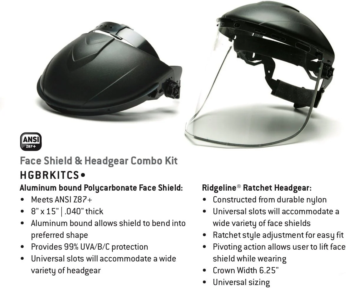 Pyramex Safety HGBRKITCS Ridgeline Headgear & Face Shield Kit - Image 2