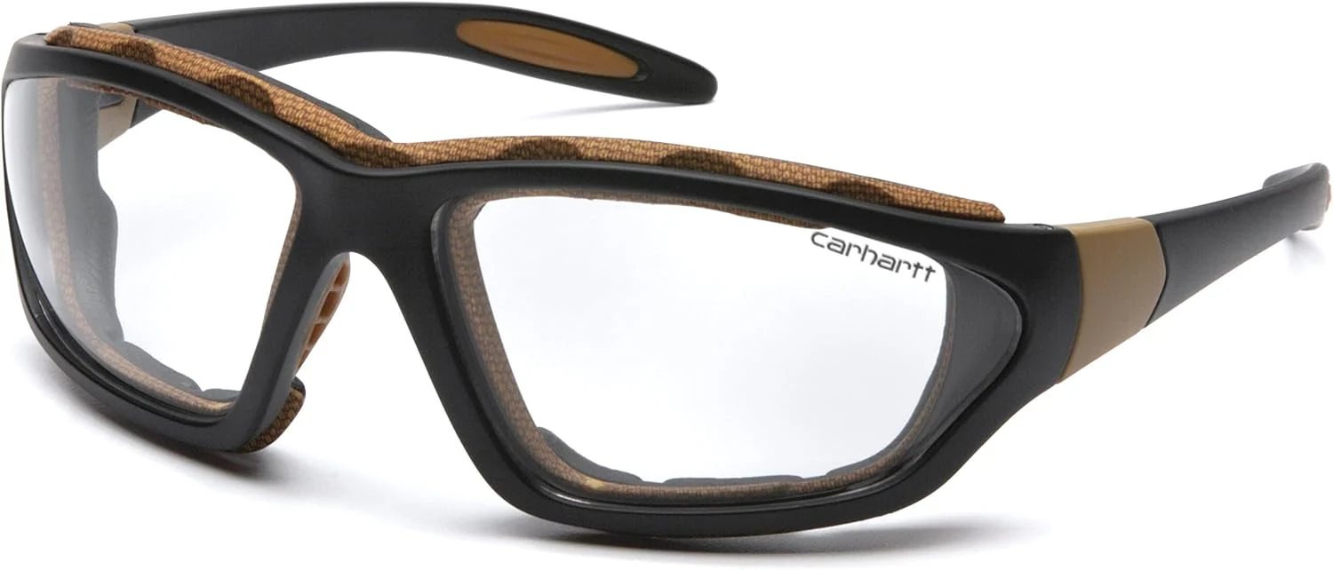 Pyramex Safety Products CHB410DTP Carhartt Carthage Safety Glasses, Clear Anti-Fog Lens with Black/Tan Frame, Clear - Image 2