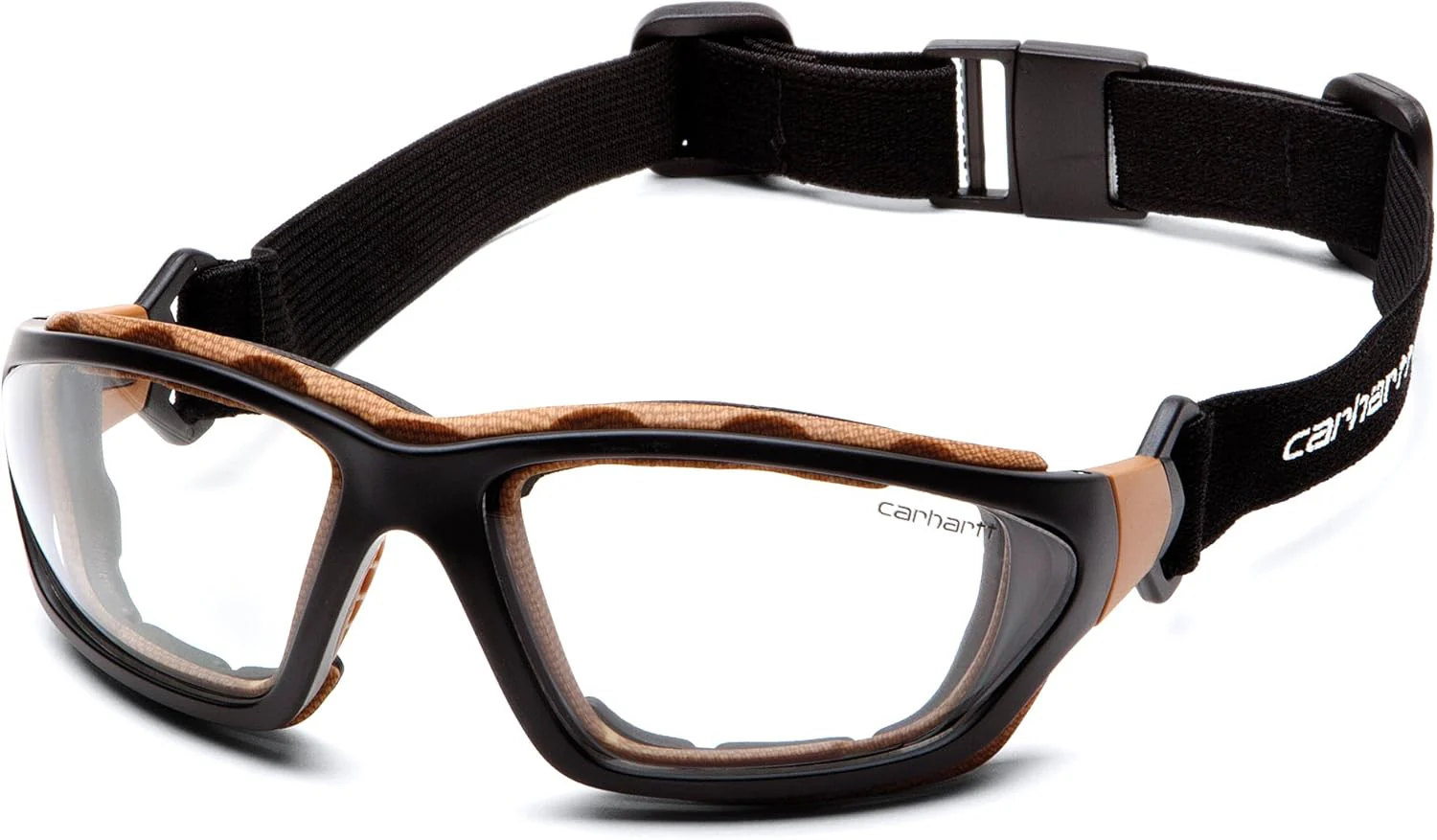 Pyramex Safety Products CHB410DTP Carhartt Carthage Safety Glasses, Clear Anti-Fog Lens with Black/Tan Frame, Clear - Image 3