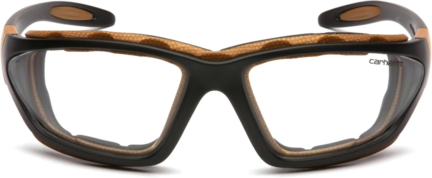 Pyramex Safety Products CHB410DTP Carhartt Carthage Safety Glasses, Clear Anti-Fog Lens with Black/Tan Frame, Clear - Image 4