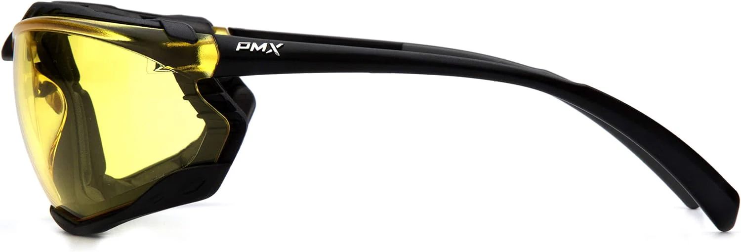 Pyramex SB9330ST Proximity Safety Glasses, Black Foam Lined Frame, Amber H2X Anti-Fog Lens - Image 3