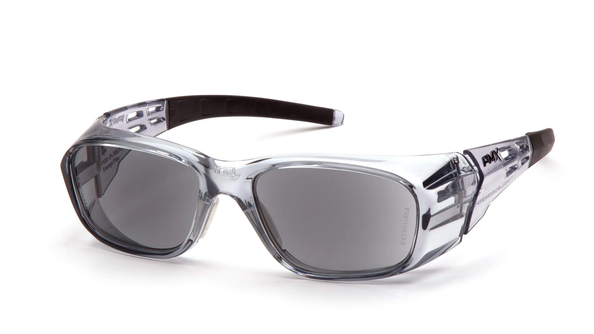 Pyramex Emerge Plus Readers, Safety Glass Gray, Frame Clear, Full Reader 1.5 Diopter, Lens Gray