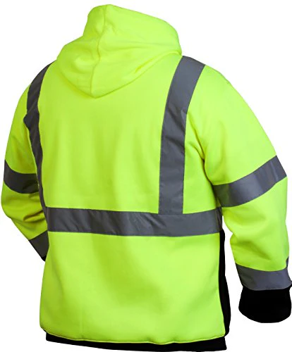 Pyramex Safety Hi-Vis Lime Pullover Sweatshirt with Black Bottom ANSI Type R Class 3 (Adult XL) - Image 2