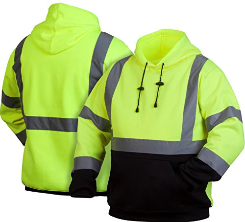 Pyramex Safety Hi-Vis Lime Pullover Sweatshirt with Black Bottom ANSI Type R Class 3 (Adult XL) - Image 3
