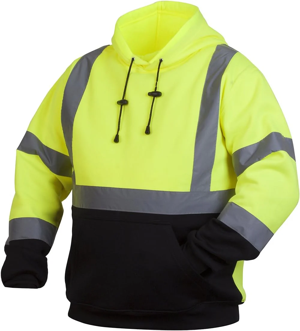 Pyramex Safety Pullover Sweatshirt With Black Bottom Hi Vis Lime,Extra Large - Image 3
