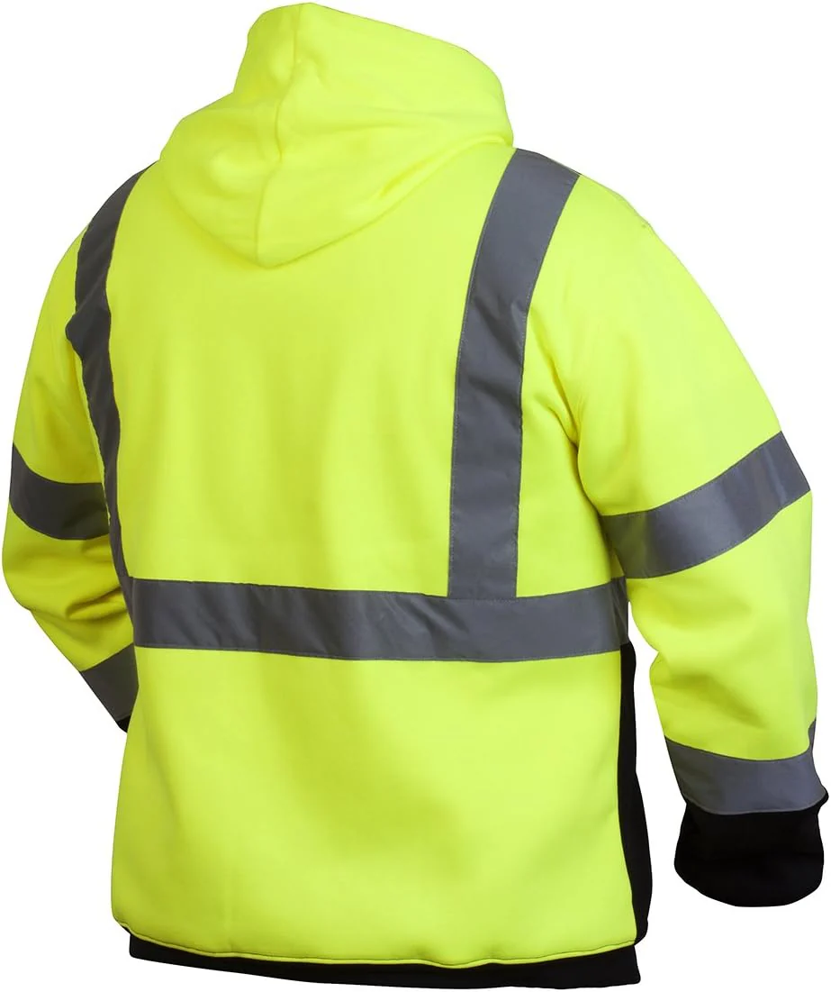 Pyramex Safety Pullover Sweatshirt With Black Bottom Hi Vis Lime,Extra Large - Image 4