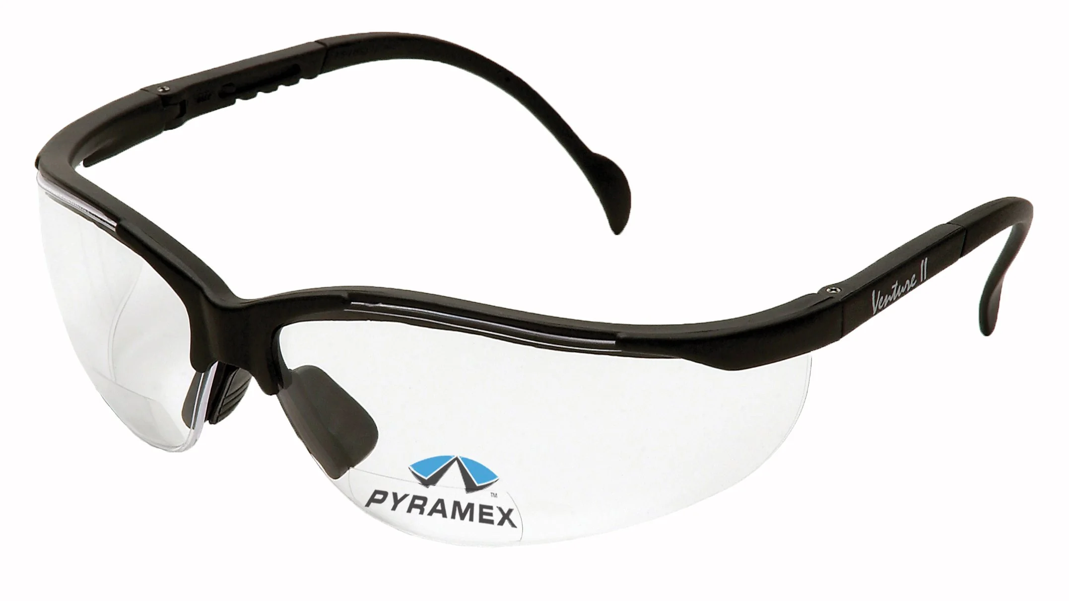 Pyramex Venture II Bifocal Readers Safety Glasses Protective Eyewear, 2.5 Diopters, Amber Clear Lens 3.0 Diopters/ Black Frame Pyramex Venture Ii Bifocal Readers Safety Eyewear, Clear +3.0 Lens With Black Frame