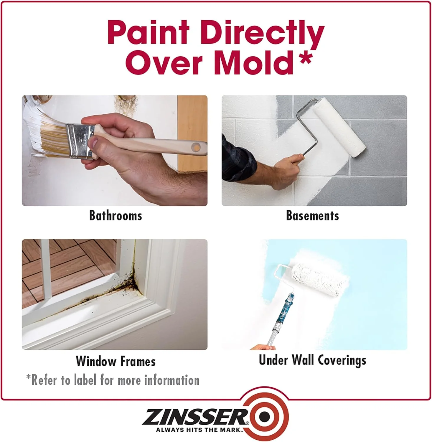 qt Zinsser 276087 White Zinsser, Mold Killing Primer Water-Based Mold Killing Primer - Image 5