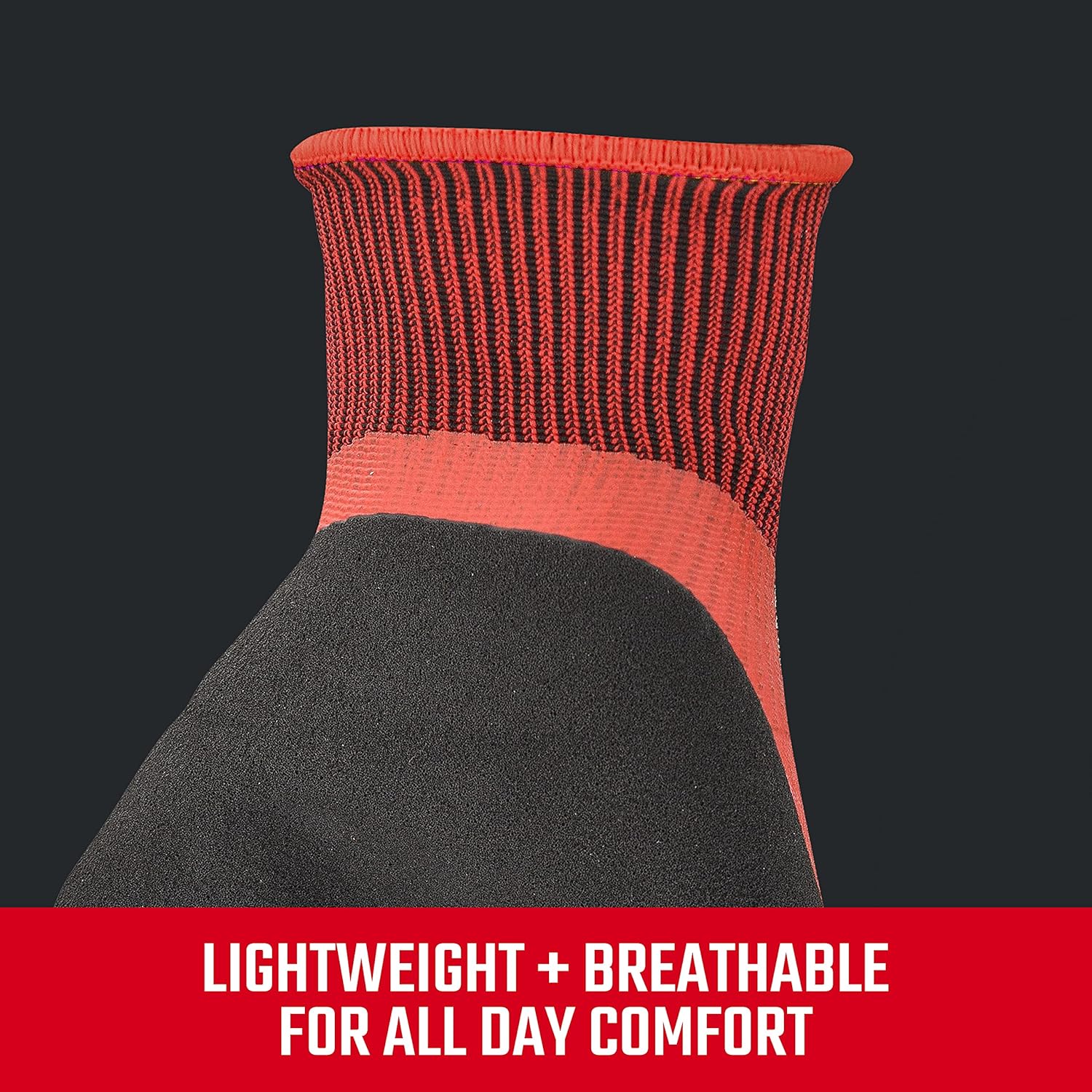 Radians CMXPGRA18L Craftsman Sandy Foam Latex Waterproof Grip Glove, Red, Large (Pack of 2) - Image 5