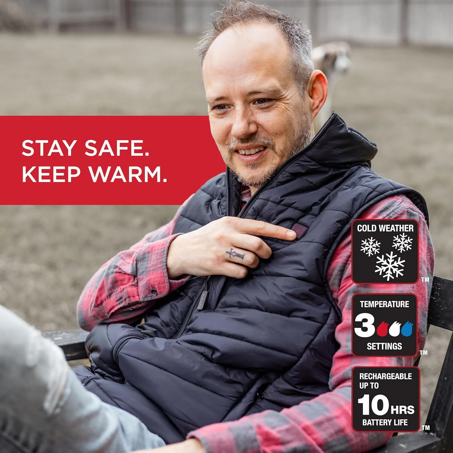Radians (RHG-V200B-S) Men's Heated Apparel - Vest, Black, Small - Image 3