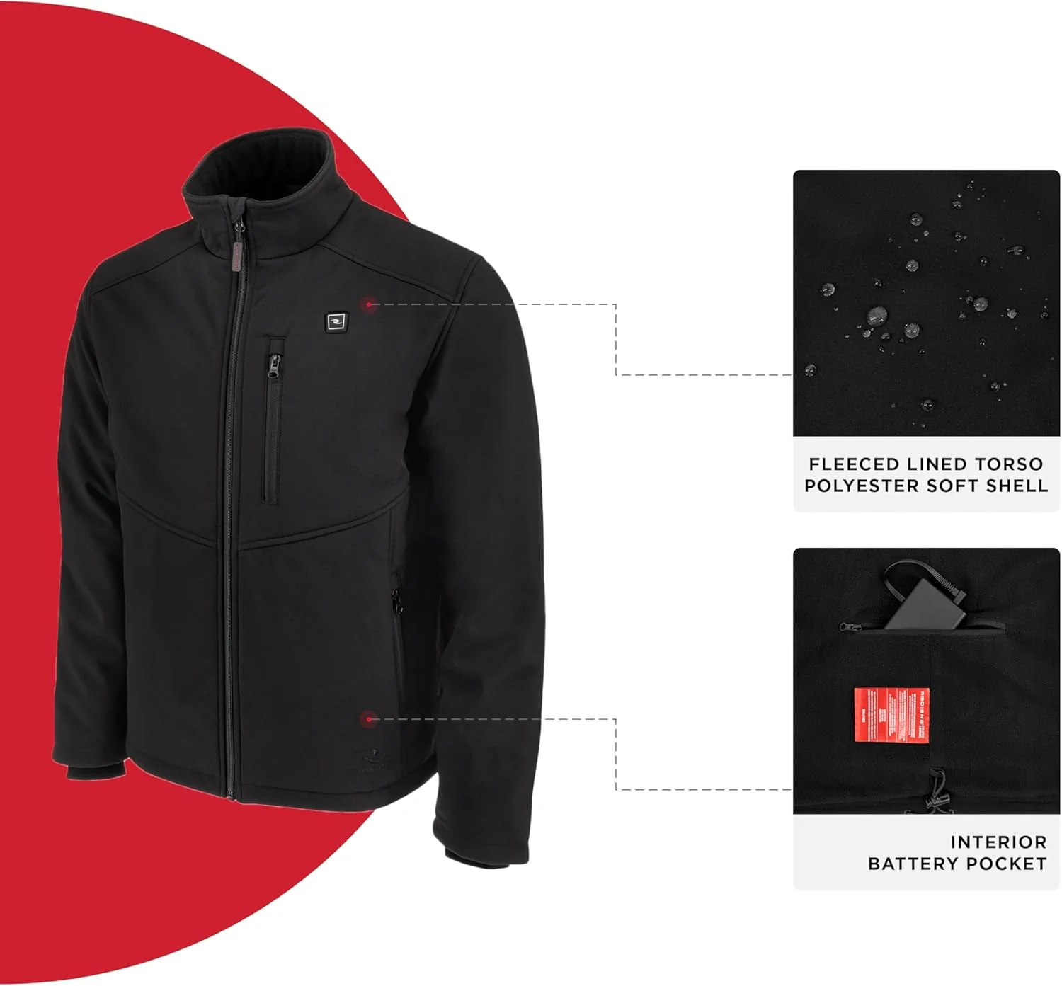 Radians (RHG-J100B-S) Men's Standard Heated Apparel - Jackets, Black, Small - Image 5