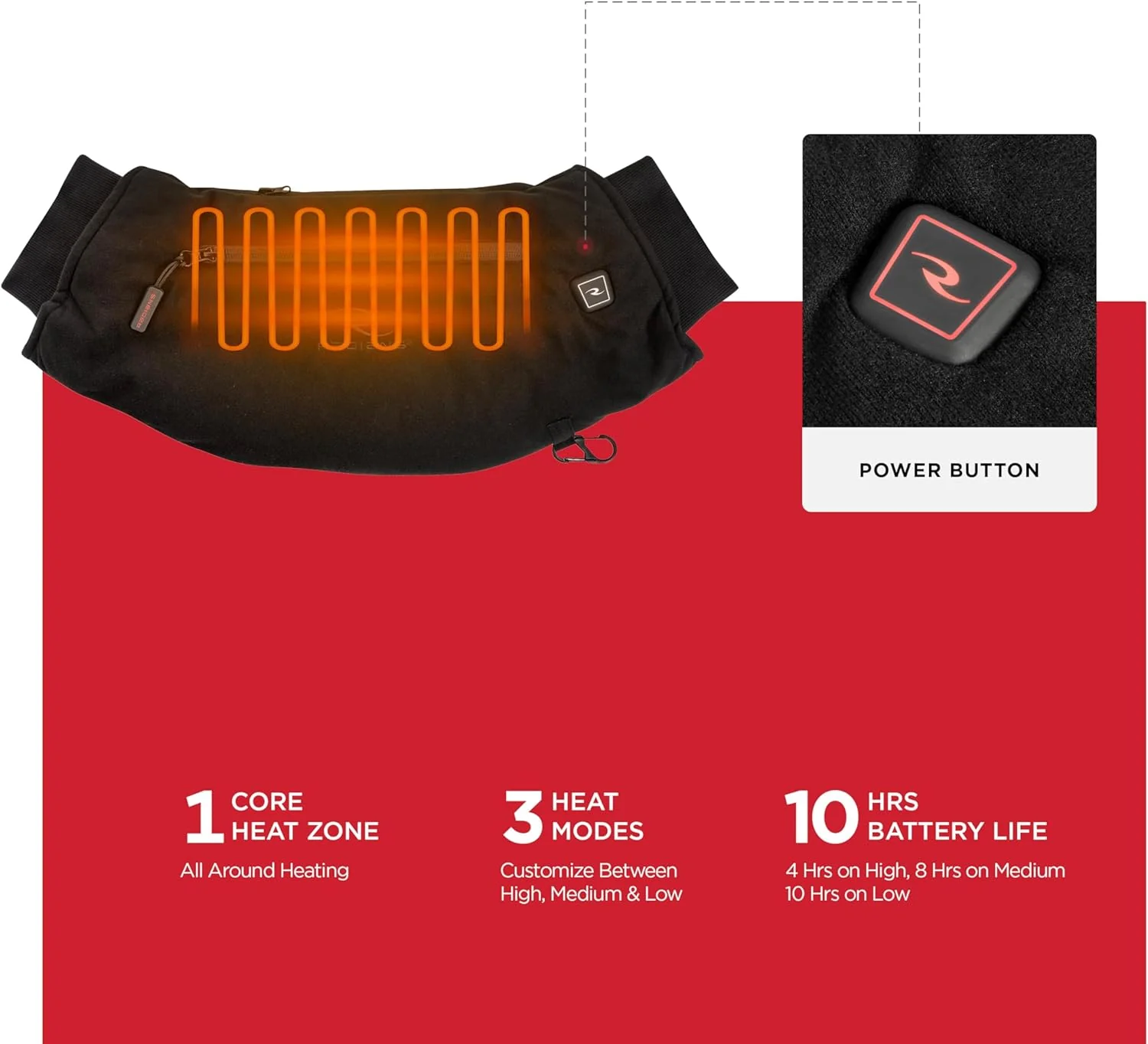 Radians (RHG-A900) Wind Resistant Cold Weather Heated Hand Warmer Kit with Battery - Black - Image 4