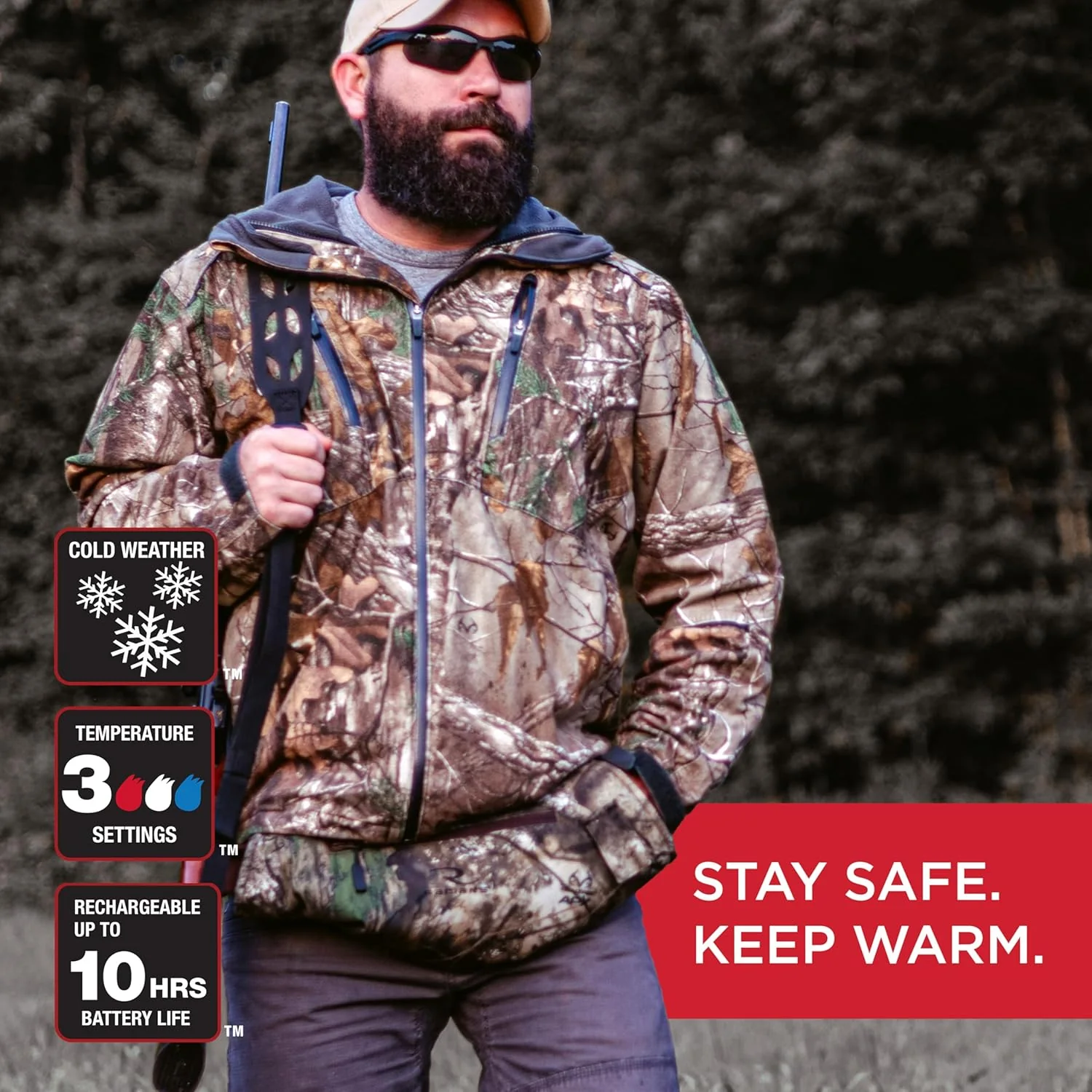 Radians RHG-A900 Wind Resistant Cold Weather Heated Hand Warmer Kit with Battery - Camo - Image 3