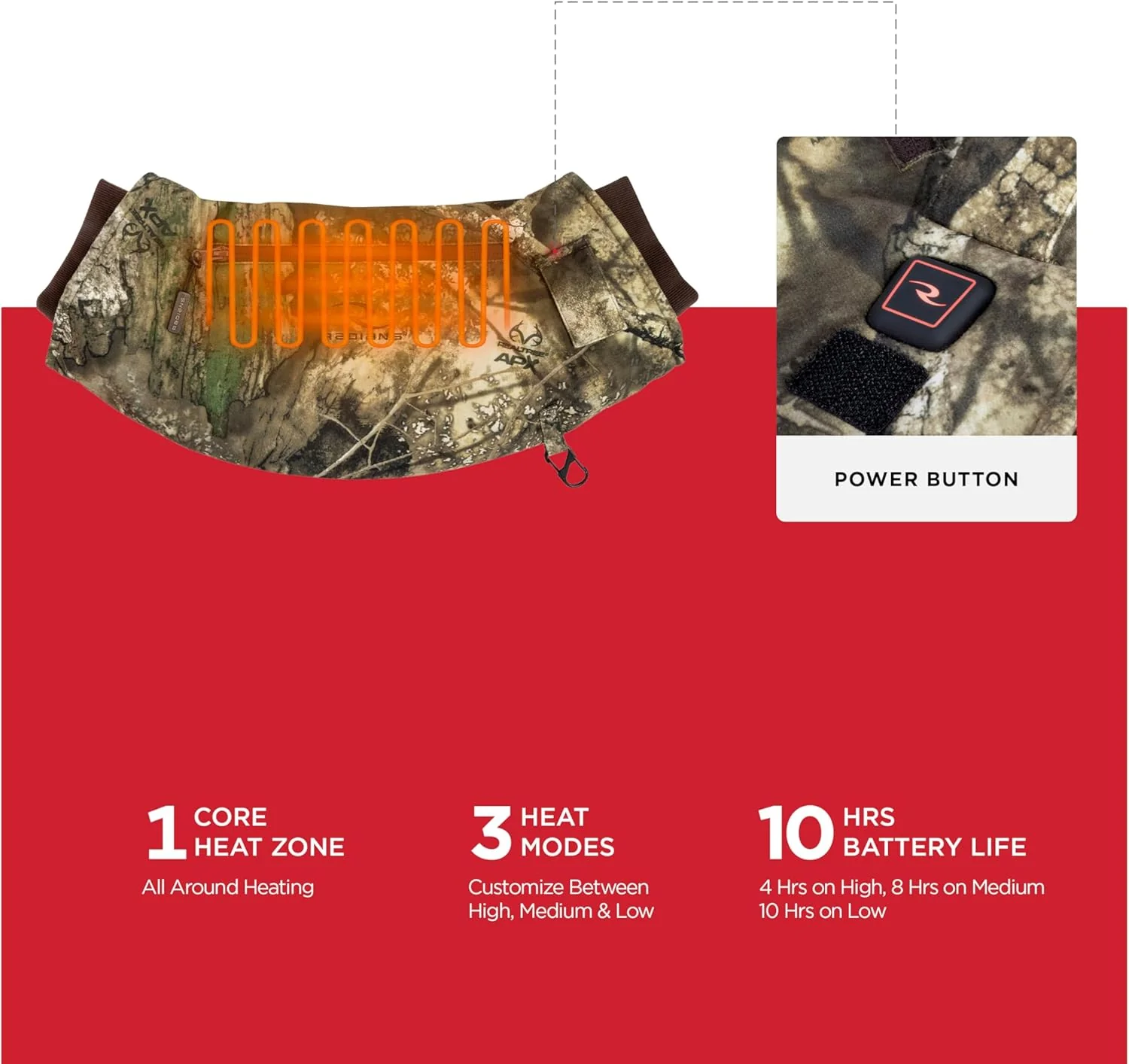 Radians RHG-A900 Wind Resistant Cold Weather Heated Hand Warmer Kit with Battery - Camo - Image 4