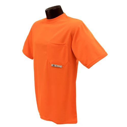 Radians ST11-N Non-Rated Short Sleeve Safety T-Shirt with Moisture Wicking Mesh, Medium, Orange