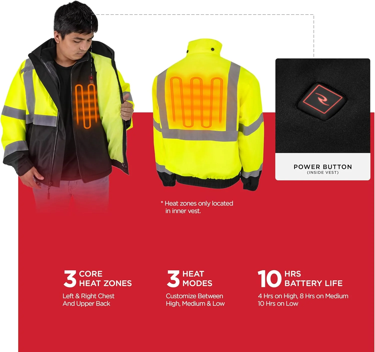 Radians (RHG-SJ13G-2X) Heated Apparel - Jackets, Green, XX-Large - Image 4