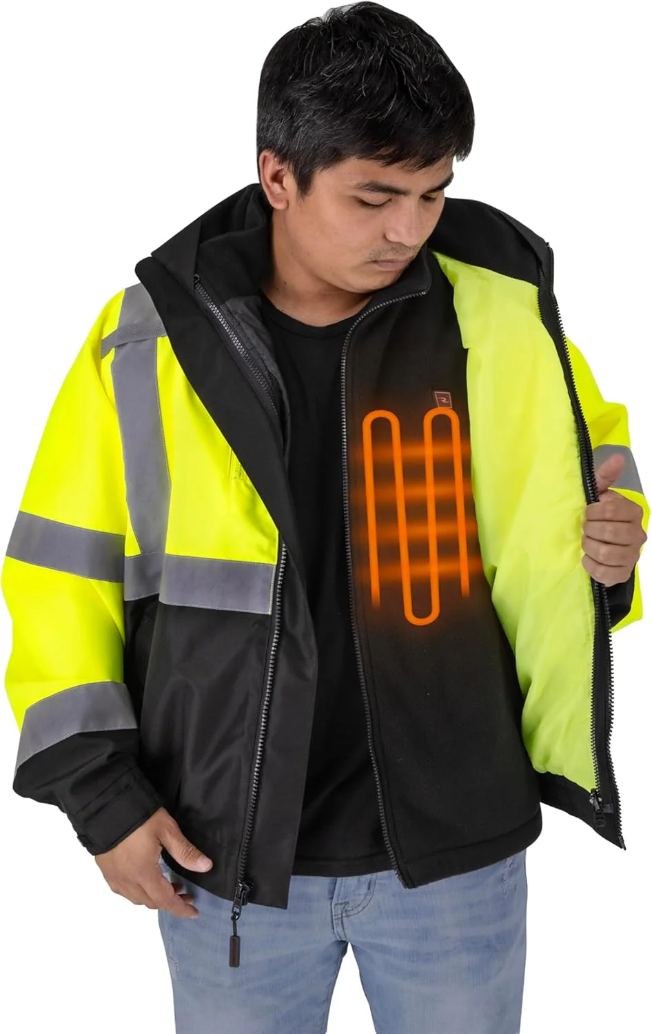 Radians (RHG-SJ13G-S) Heated Apparel - Jackets, Hi-Vis Green, Small - Image 2