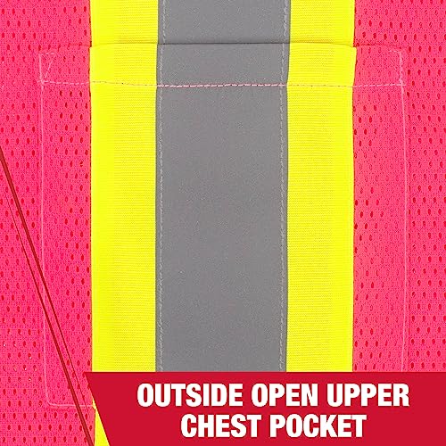 Radians SV22-1 Economy Type O Class 1 Safety Vest Size Medium, Pink Mesh with Contrasting Tape - 1 Each - Image 4