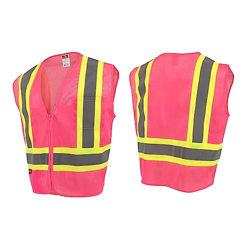 Radians SV22-1 Economy Type O Class 1 Safety Vest Size Medium, Pink Mesh with Contrasting Tape - 1 Each - Image 7