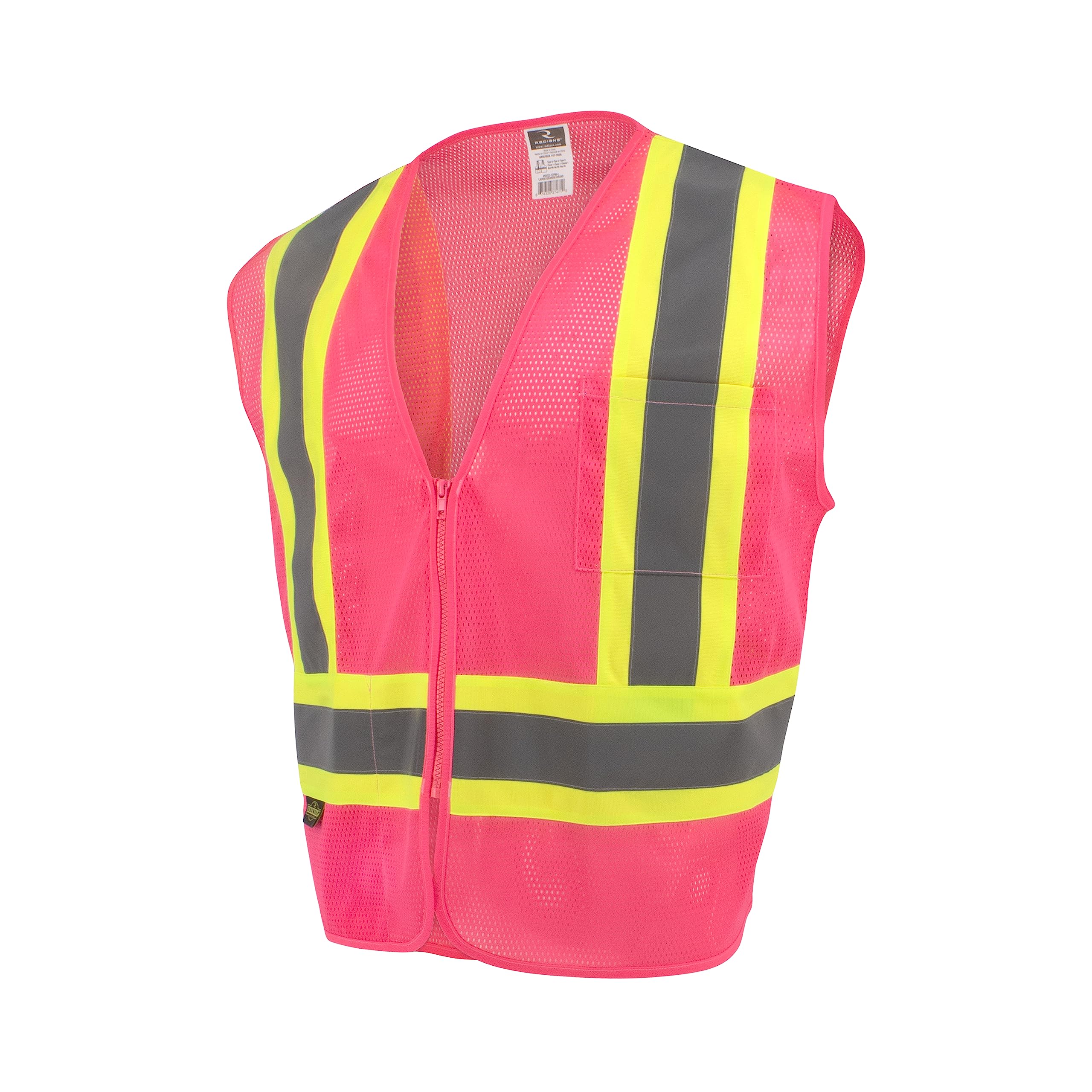 Radians SV22-1 Economy Type O Class 1 Safety Vest, Pink Mesh with Contrasting Tape, Size Small