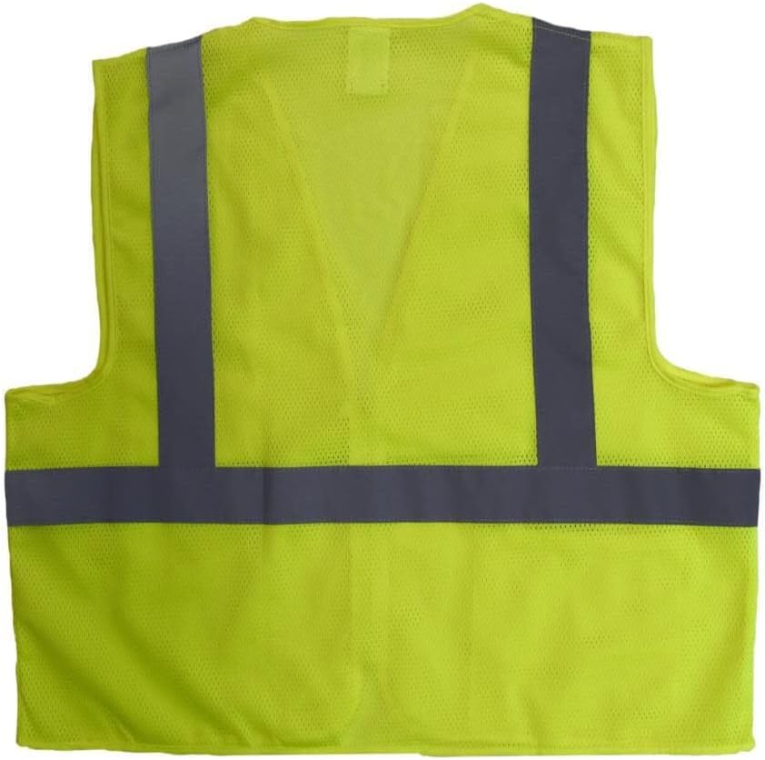 Radians Polyester Mesh Economy Class 2 High Visibility Vest with Zipper Closure Safety, Green, Large - Image 5